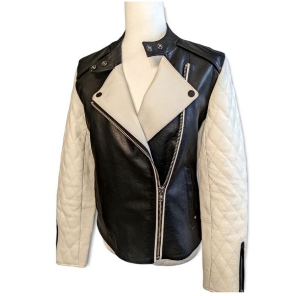 Scotch & Soda Buffalo Leather Quilted Jacket with silk lining - Picture 1 of 10